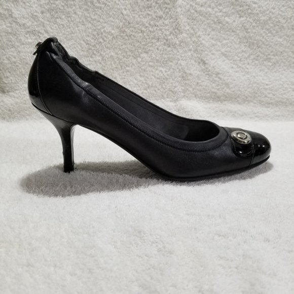 Stuart Weitzman leather with metal logo pump shoes - Picture 1 of 8